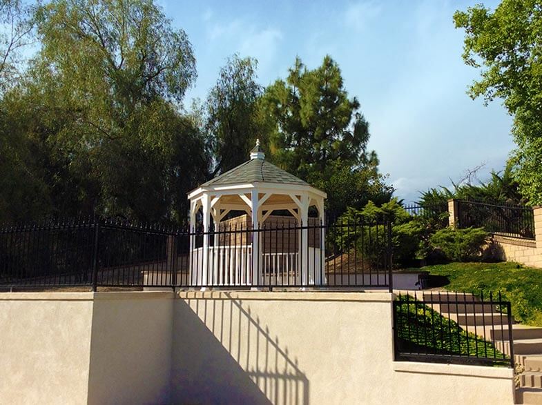 Gazebo above the wall