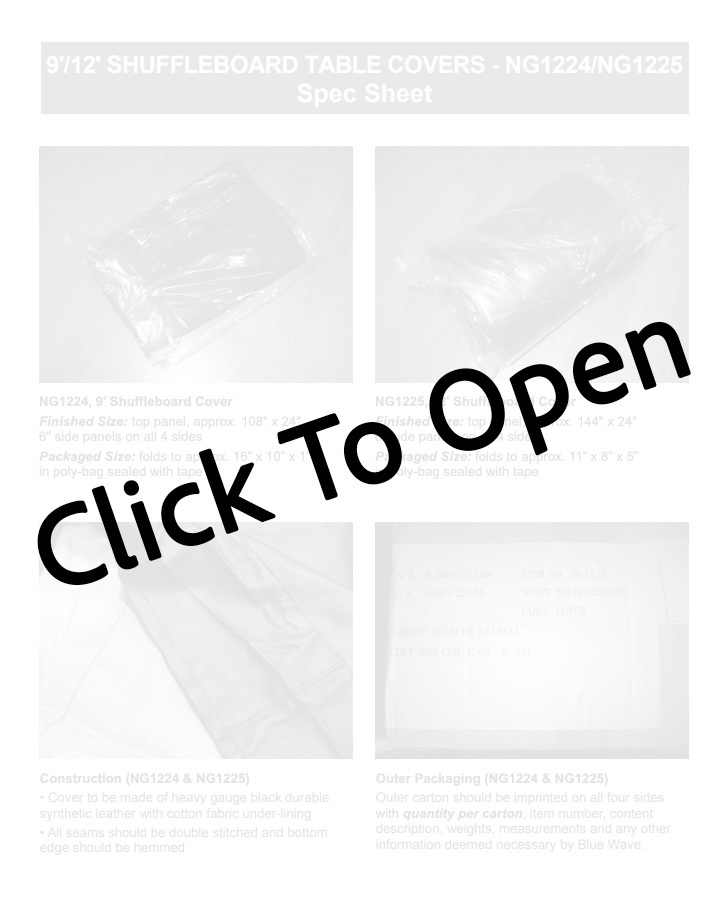 Shuffleboard Table Cover Product Manual