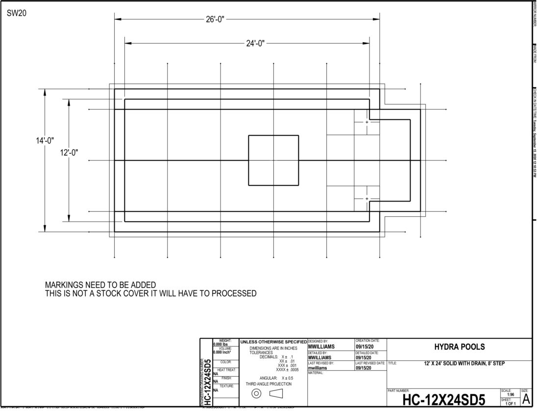 12X24 SOLID W DRAIN - 5X5 SPACING