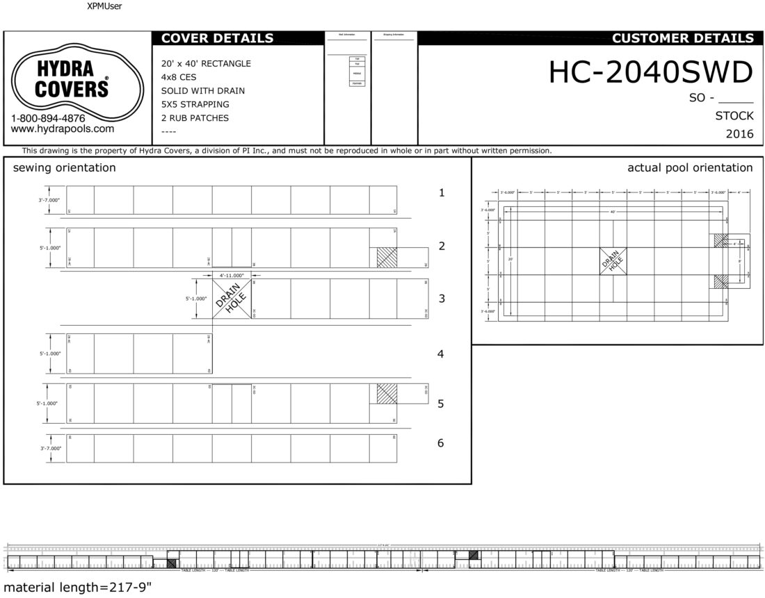 20X40 SOLID W DRAIN - 5X5 SPACING