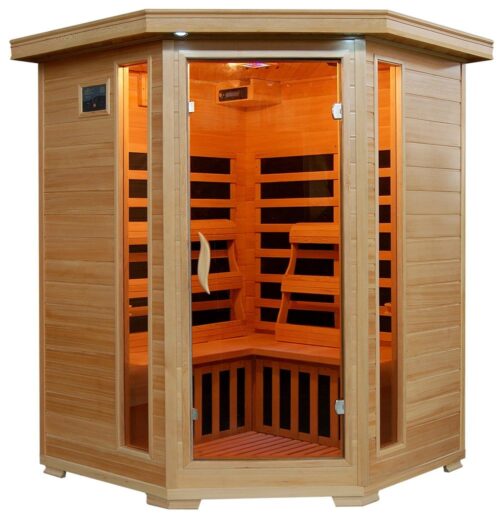 Sante Fe 3-Person Hemlock Corner Infrared Sauna