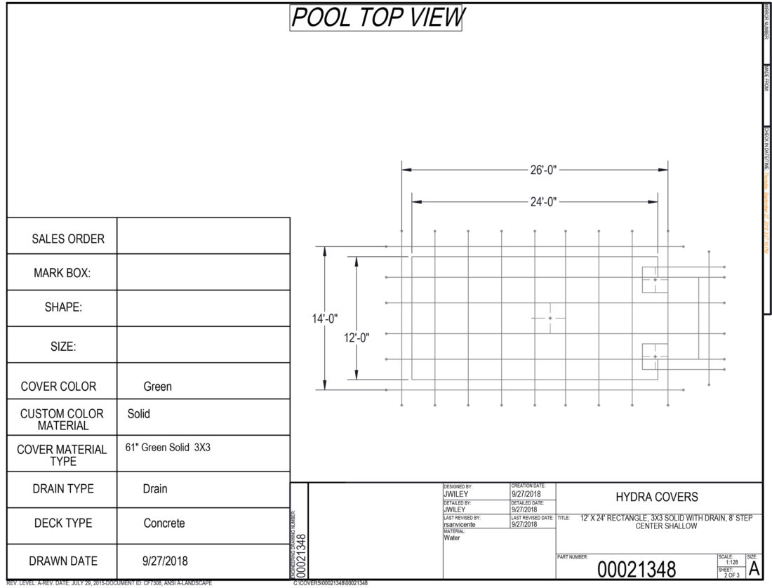 12X24 SOLID W DRAIN - 3X3 SPACING