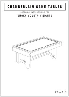 Smoky Mountain Nights Pool Table Manual Smoky Mountain Nights Pool Table Manual