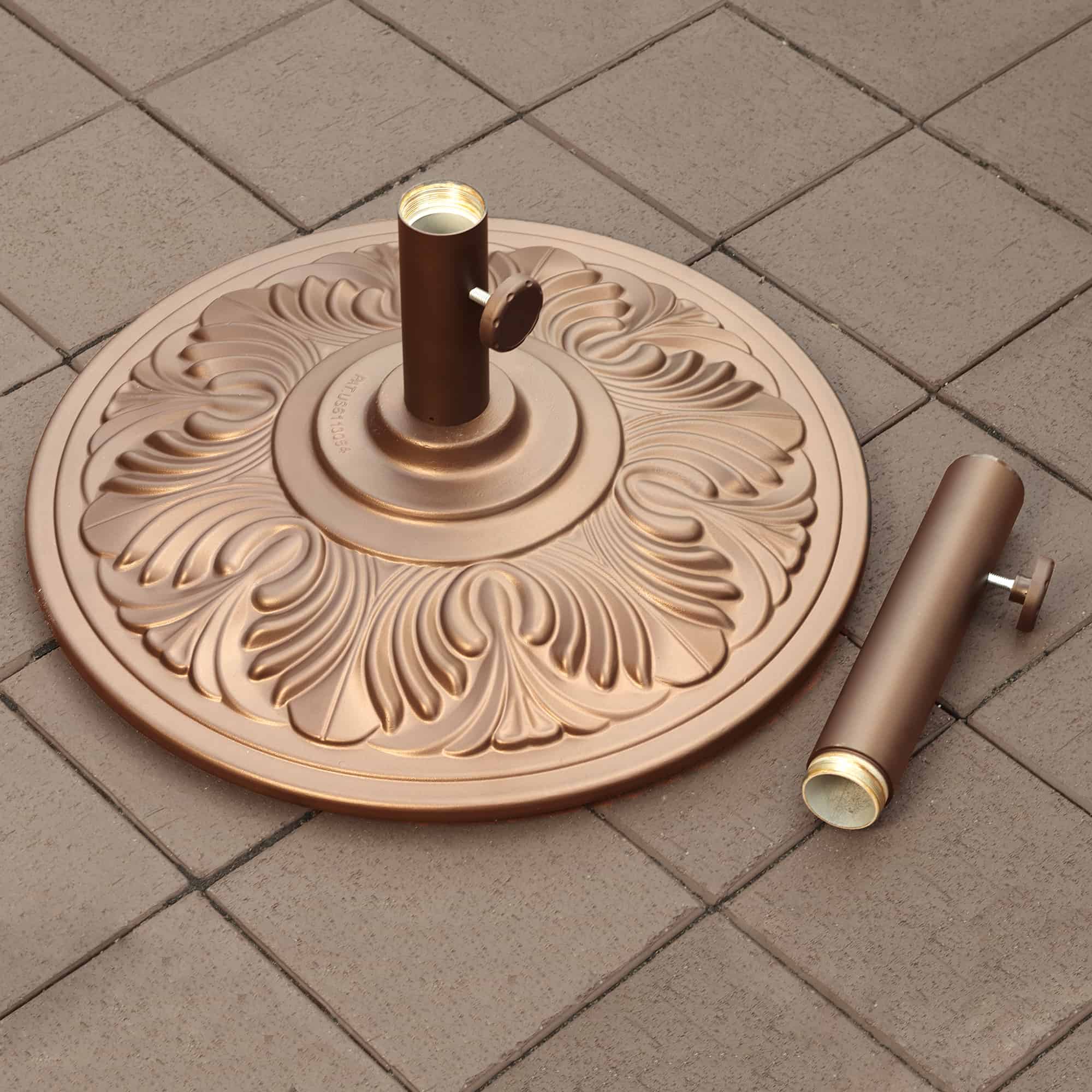 50-lb Art Deco Aluminum Bronze Umbrella Base