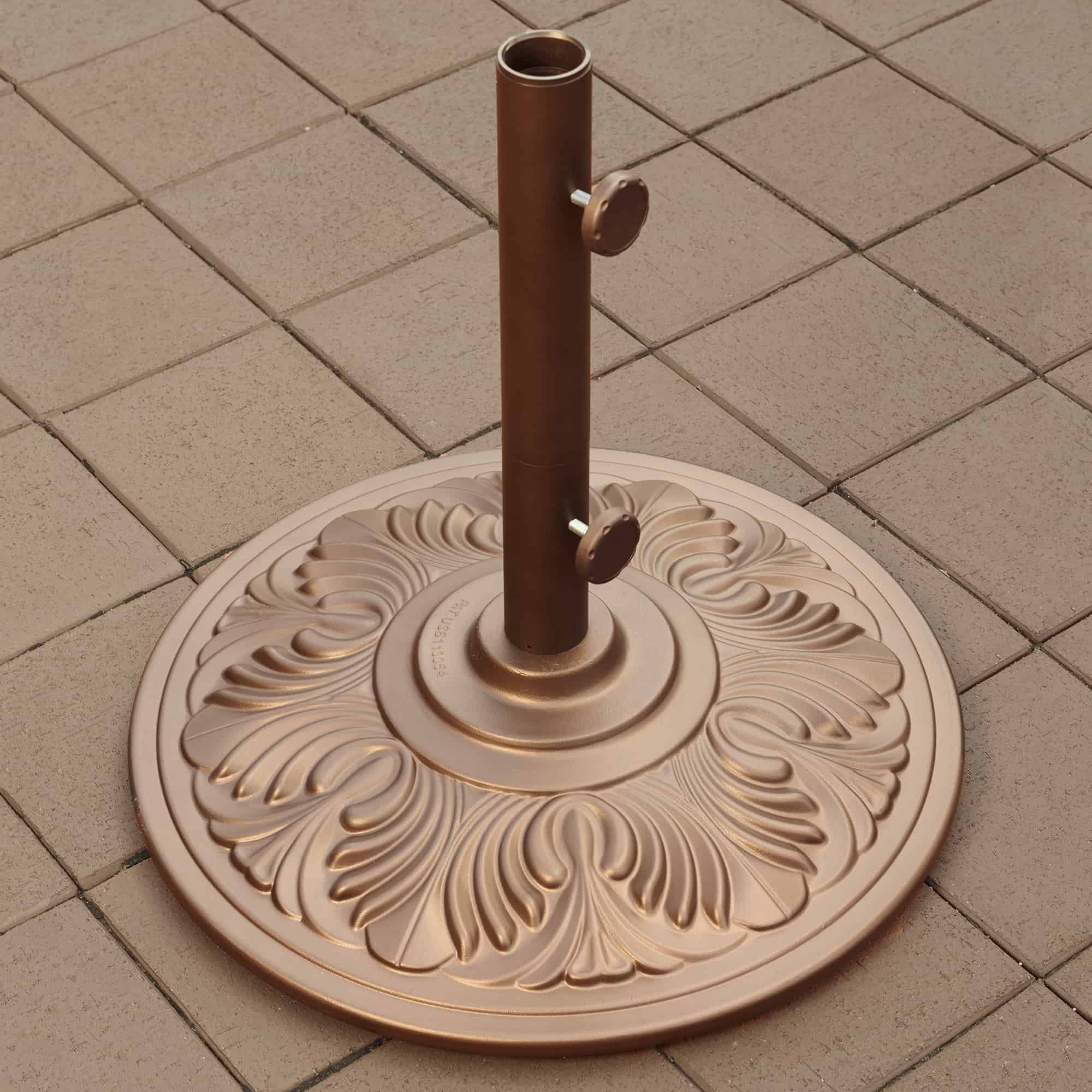 50-lb Art Deco Aluminum Bronze Umbrella Base
