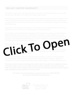 Blue Wave 180 Day Limited Warranty PDF