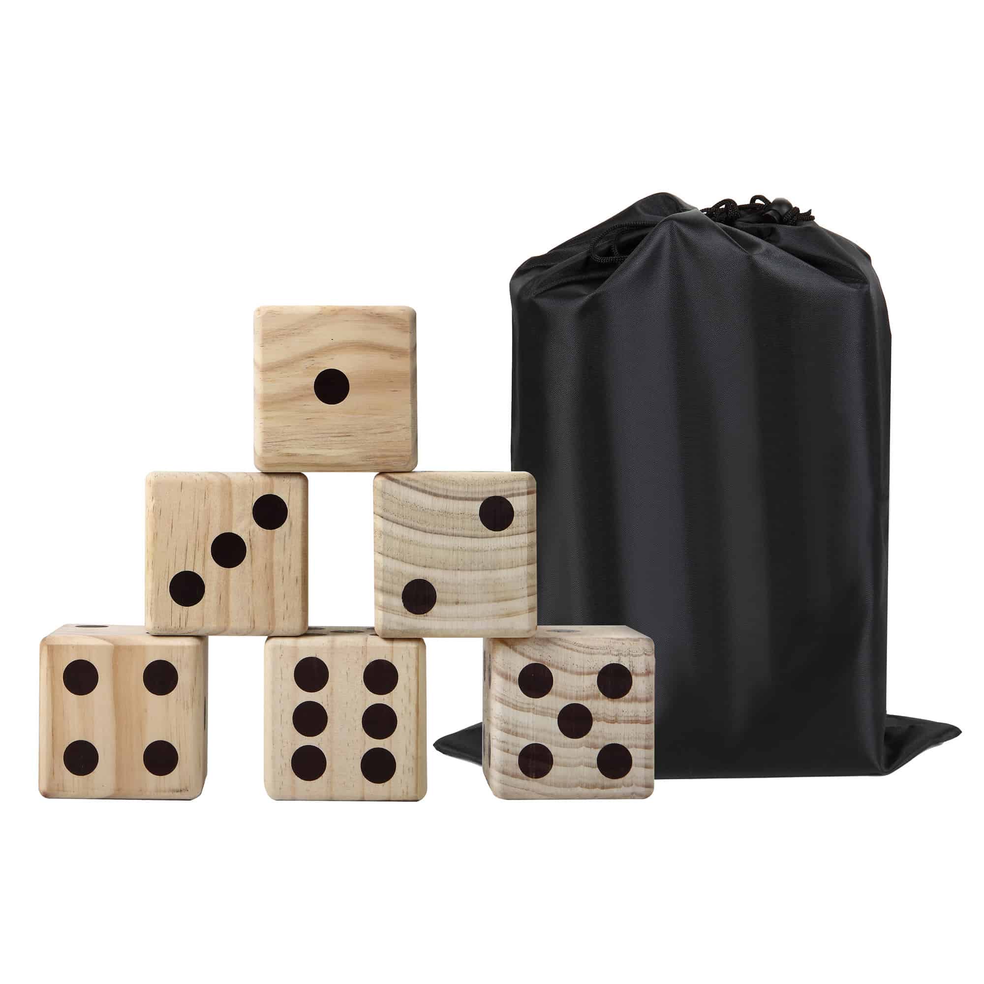 High Roller Yard Dice Set with Black Nylon Storage Bag