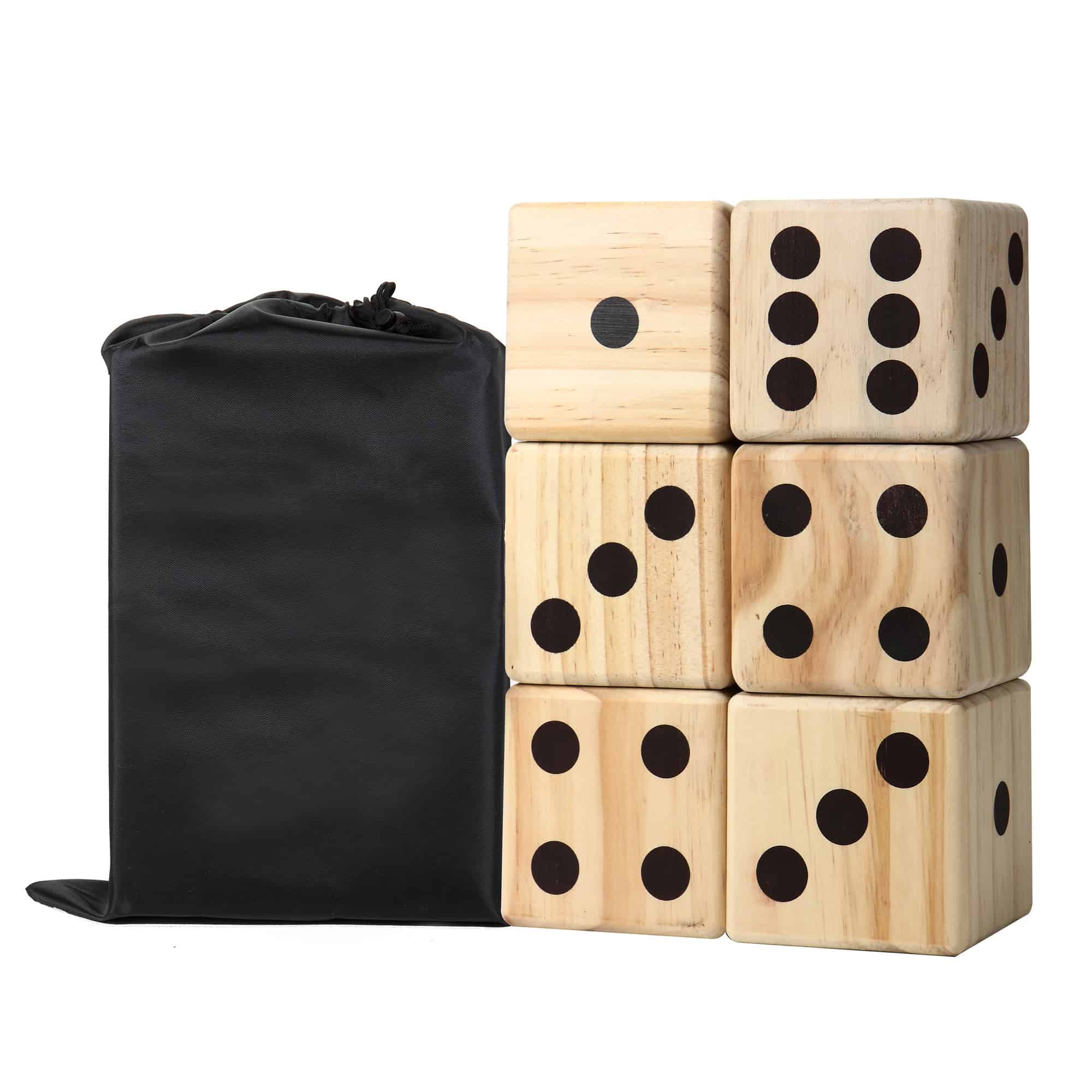 High Roller Yard Dice Set with Black Nylon Storage Bag