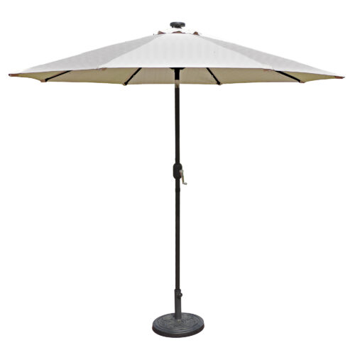 Mirage Fiesta 9-ft Octagonal Market Umbrella with Solar LED Lights