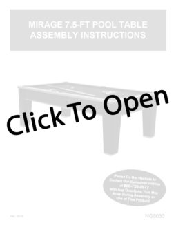 Mirage Pool Table Assembly Instructions PDF