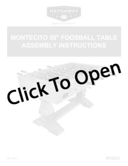 Montecito Foosball Table Assembly Instructions