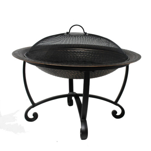 Riverside 29-in Steel Fire Pit Set with Spark Screen