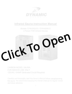 Dynamic Versailles 2-Person Low EMF FAR Infrared Sauna Manual Page