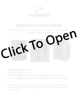 Dynamic Vittoria 2-Person Low EMF FAR Infrared Sauna Manual