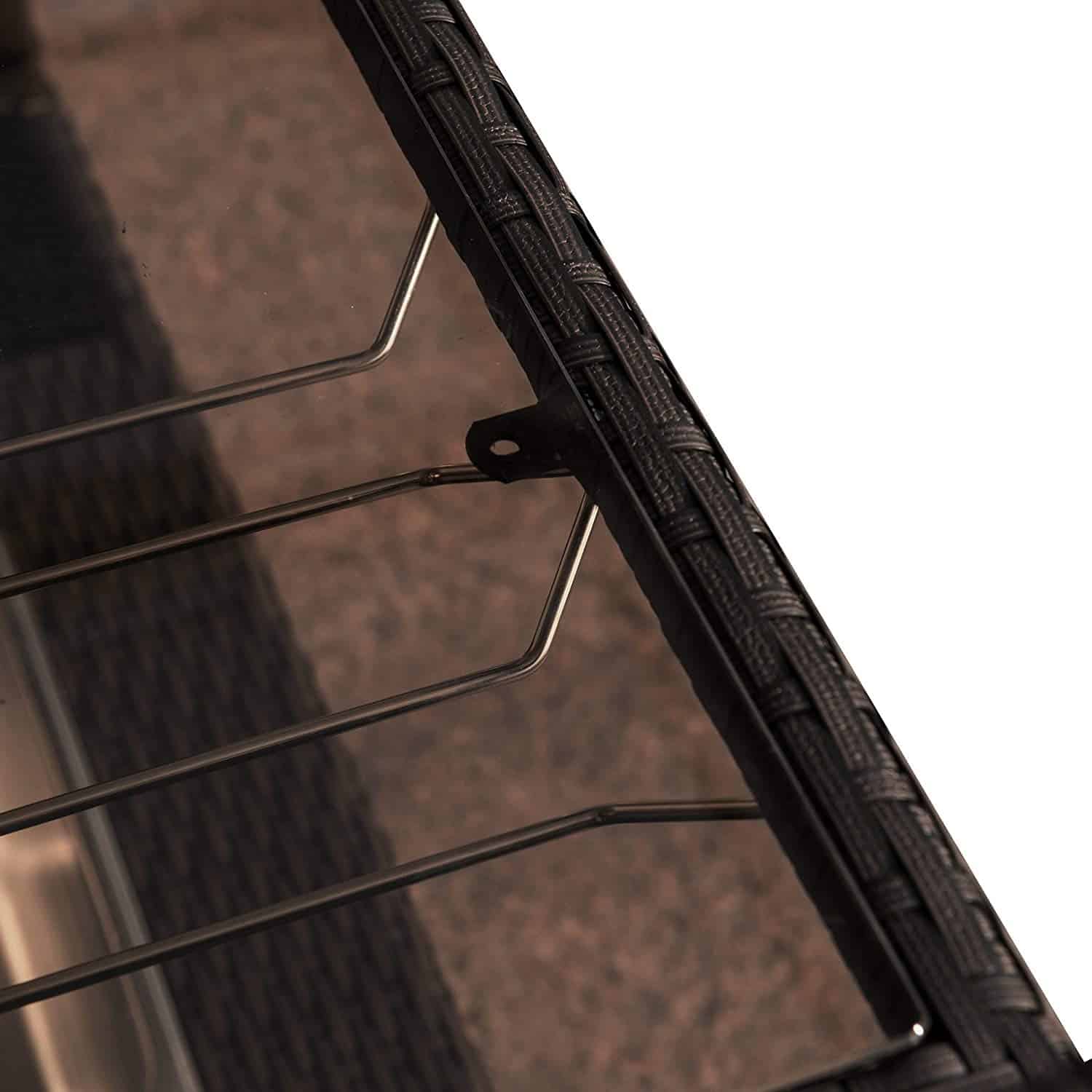 Island Retreat Outdoor Wicker Bar Cart with Drink Wells and Ice Tray