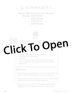 Summerset Sizzler Pro Manual PDF