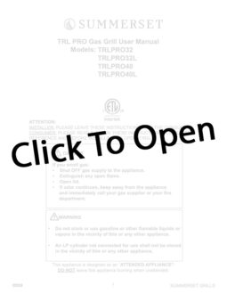 Summerset TRL Pro Grill Manual PDF