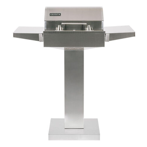 Coyote 18-Inch Portable Electric Grill On Patio Post