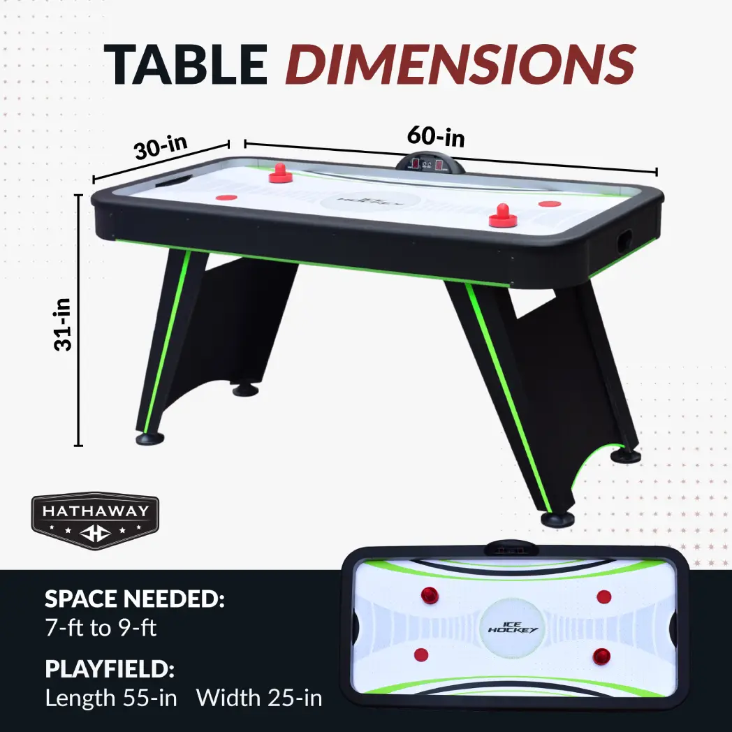 Voyager 5-ft Black and Green Air Hockey Table 2