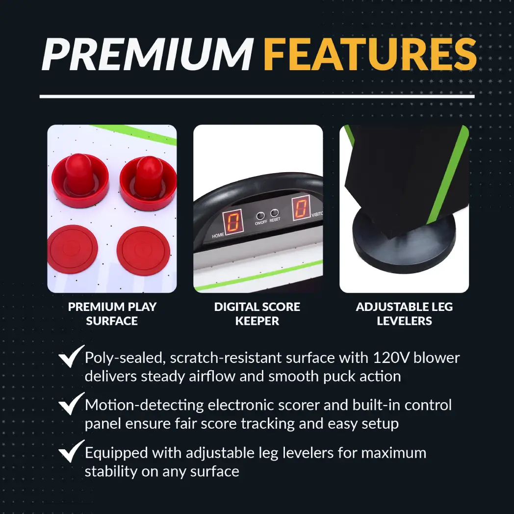 Voyager 5-ft Black and Green Air Hockey Table 5