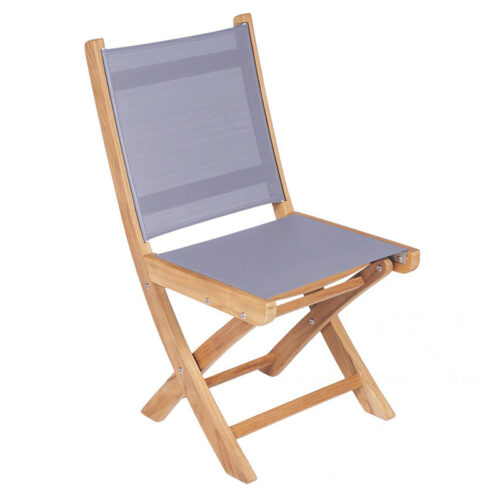 Royal Teak Collection Sailmate Folding Side Chair-Gray