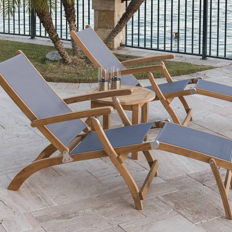 Royal Teak Collection Sling Steamer Lounger