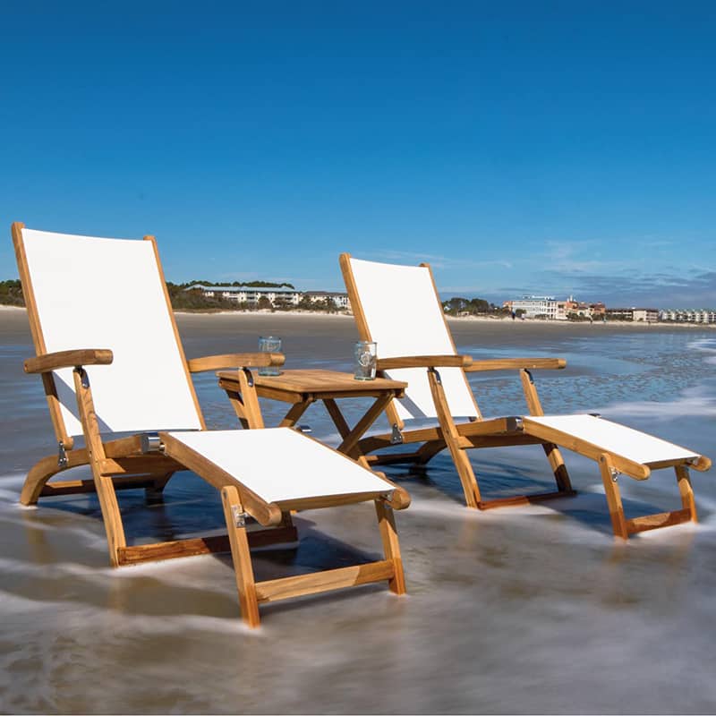 Royal Teak Collection Sling Steamer Lounger