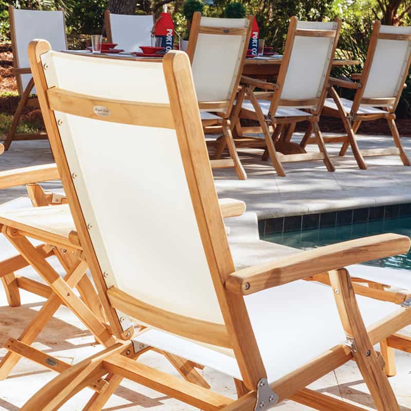 Royal Teak Collection Sling Steamer Lounger