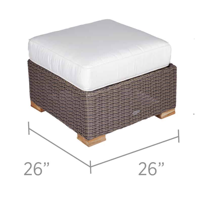 Royal Teak Collection Sanibel Wicker Ottoman - Image 4