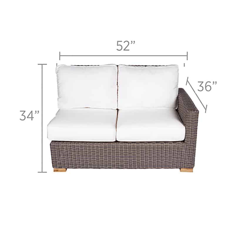 Royal Teak Collection Sanibel Wicker Sectional 2-Seater Right - Image 4