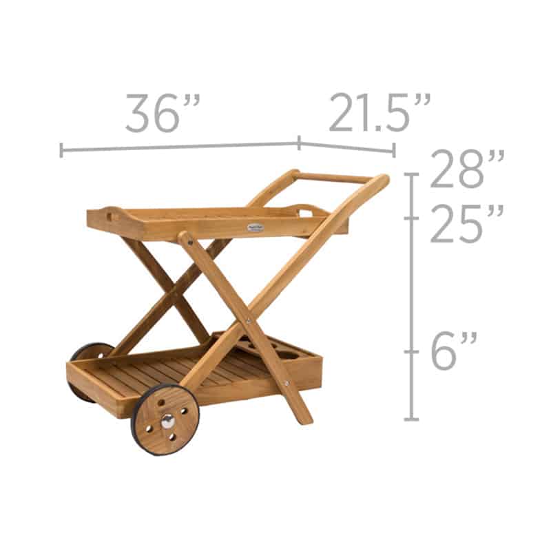 Royal Teak Collection Tray Cart - Image 7