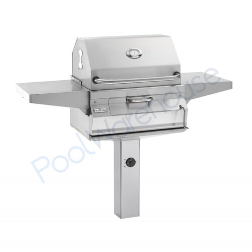 Fire Magic Legacy Charcoal 24 in In-Ground Post Grill with Smoker Oven-Hood