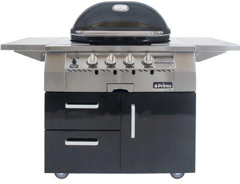 Primo Oval G420 36-Inch Ceramic 4-Burner Built-In Kamado Propane Grill