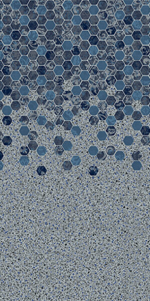 Falling Esagono w Gray Crystal Inground Pool Liner