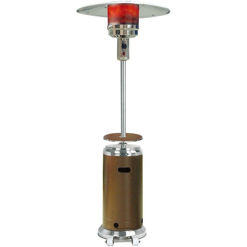 Hanover 7ft 48k BTU Steel Umbrella Propane Heater in Bronze/Stainless Steel