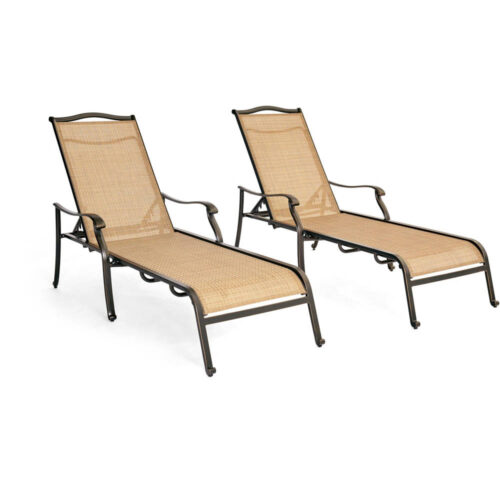 Monaco 2 Piece Sling Chaise Lounge Chairs 1