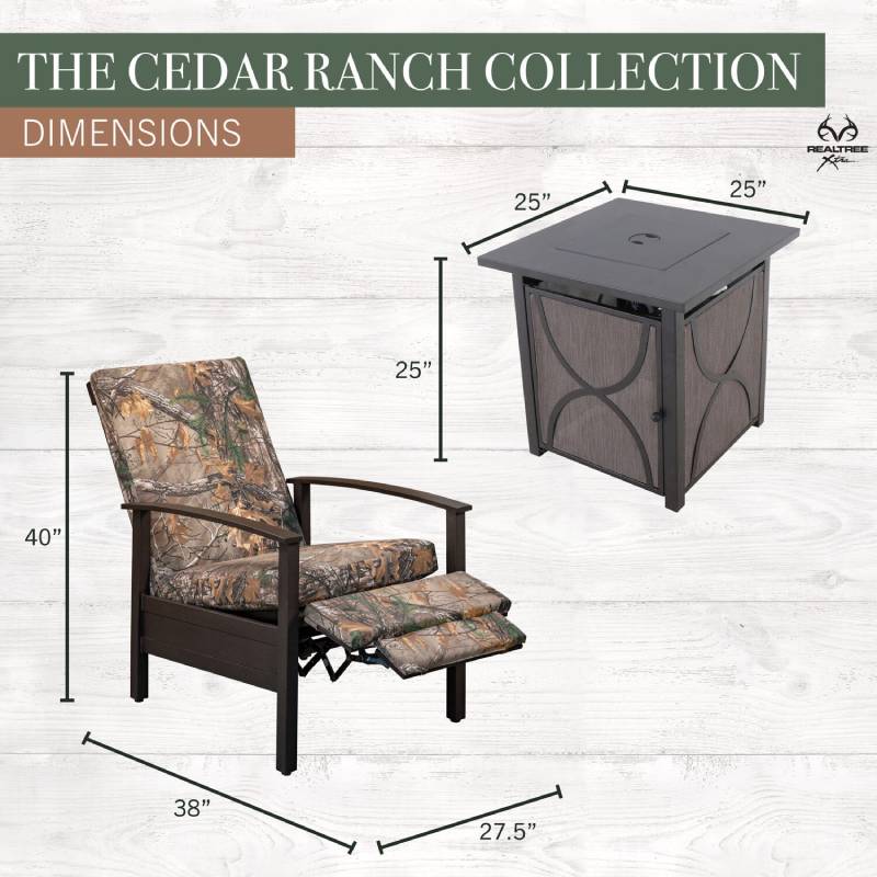 Cedar Ranch 3 Piece Fire Pit Set2