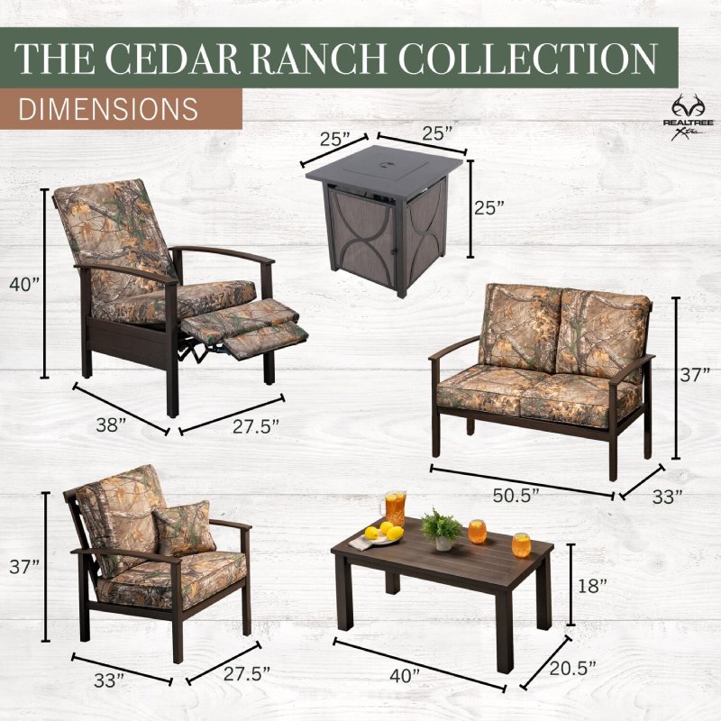 Cedar Ranch 7 Piece Fire Pit Set2