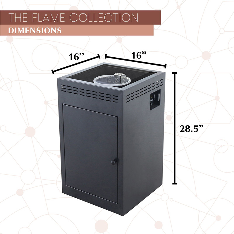 Flame Steel Gas Fire Pit with Lava Rocks