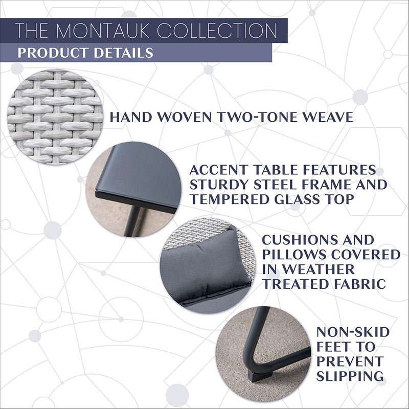 Montauk 4 Piece Fire Pit Set Gray