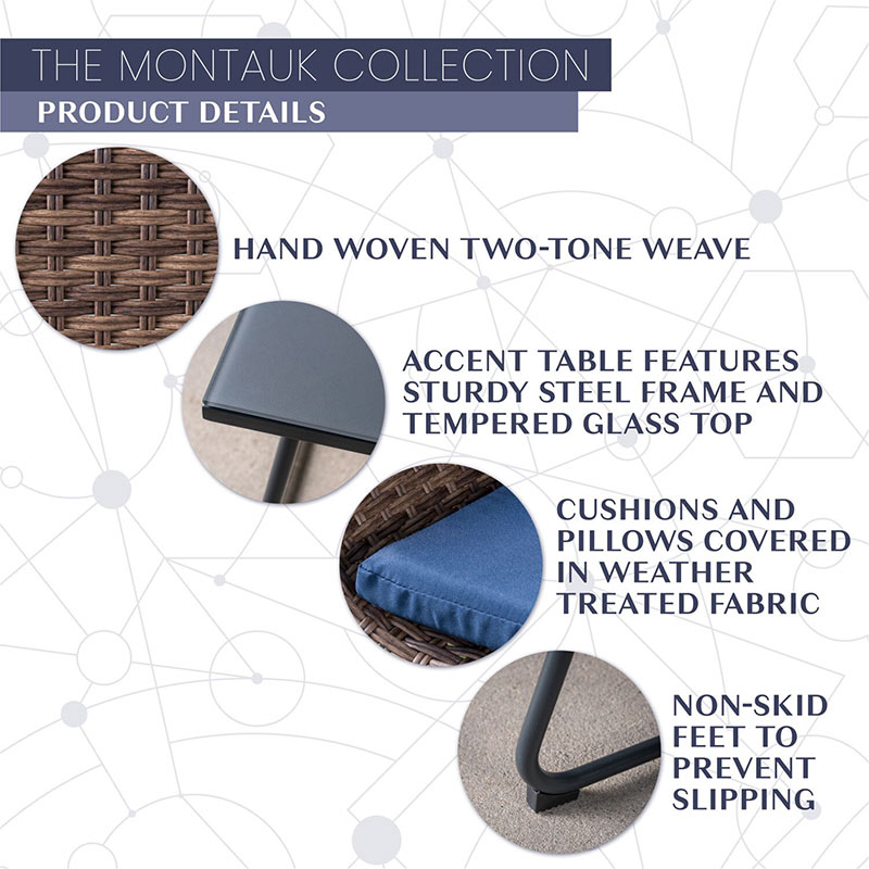 Montauk 4 Piece Fire Pit Set Navy