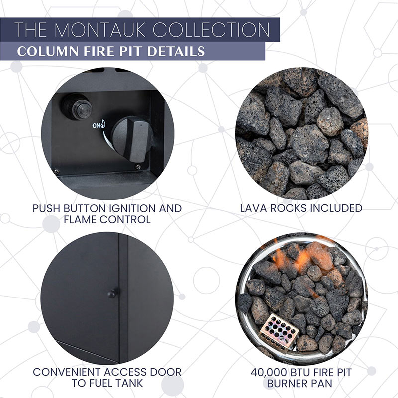 Montauk 4 Piece Fire Pit Set