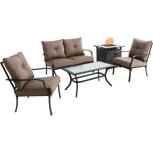 Palm Bay 5 piece Fire Pit: Loveseat, 2 Side Chairs, Coffee Tbl, Fire Pit