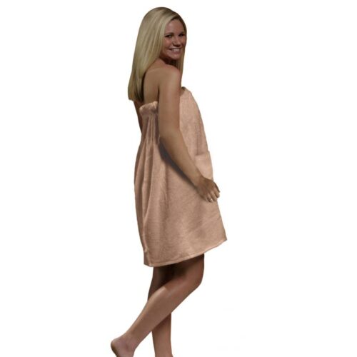 Women Spa & Bath Terry Cloth Towel Wrap - Tan 1