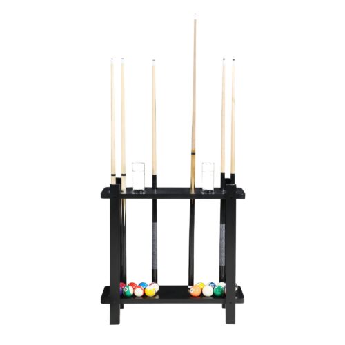 Classic Floor Billiard Pool Cue Rack in Black