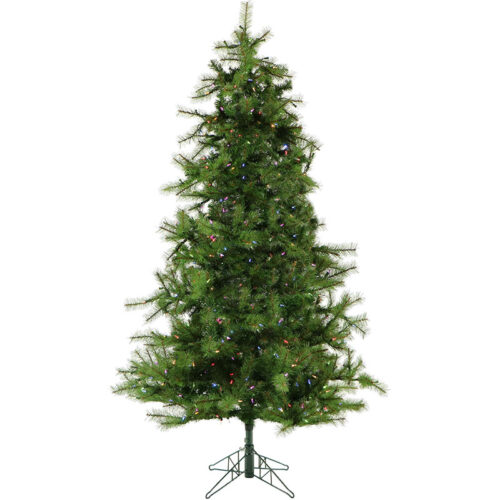 Christmas Time Green 6.5' Colorado Pine Tree with Multi-colored LED Light, EZ Connect & Remote
