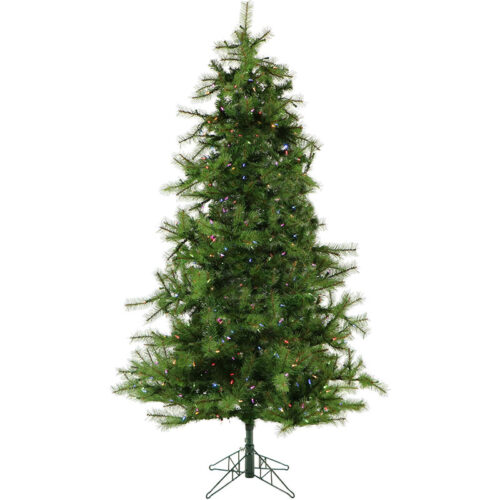 Christmas Time Green 7' Colorado Pine Tree with Multi-colored LED Light, EZ Connect & Remote