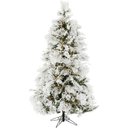 FraseFraser Hill Farm 10' Snowy Pine Christmas Tree with White LED Lights