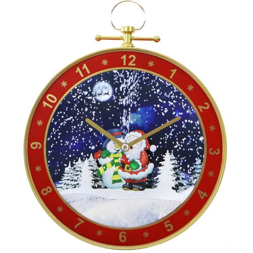 Fraser Hill Farm 23" Wall Decoration-Santa with Scene-Snowing, Lighting & Music