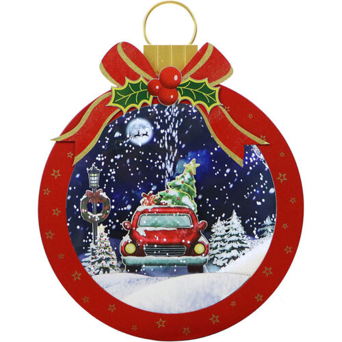 Fraser Hill Farm 24" Christmas Ball with Bow-Snow, Light & Music